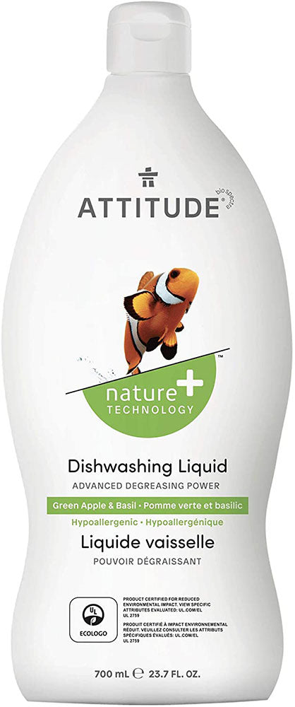 ATTITUDE Dishwash Liquid Green Apple & Basil (700 ml)