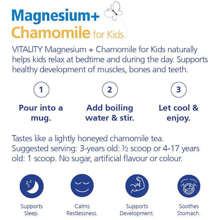 VITALITY Magnesium + Chamomile Powder - Kids