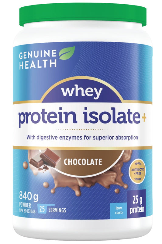 GENUINE HEALTH Whey Protein Isolate+ (Chocolate - 840 Gr)