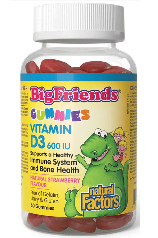 NATURAL FACTORS BIG FRIENDS  Vitamin D3 (600 IU - 60 Gummies)